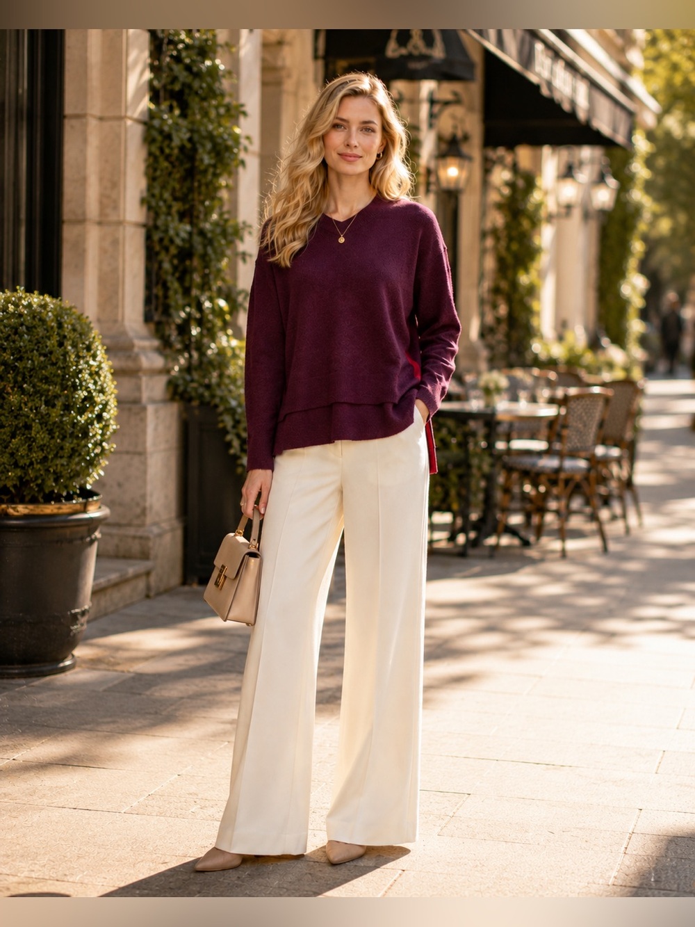 Tory Burch Sport Burgundy Red Layer Sweater Size Medium
